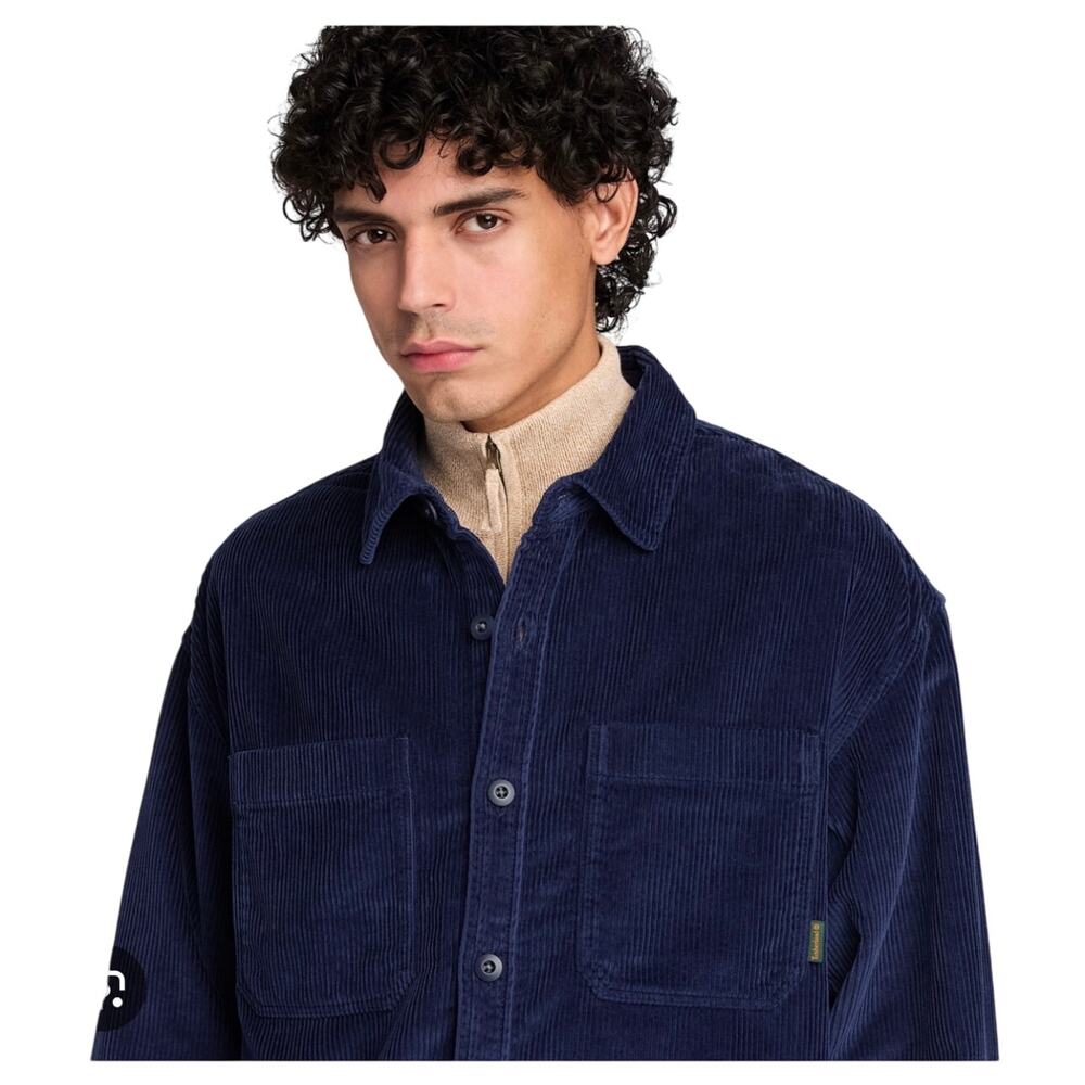 Timberland Men Kempshire Corduroy Chore Jacket - Navy - Size: Large